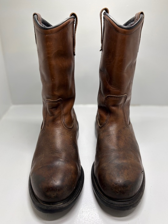 Red Wing 4441 Pecos Safety Toe Work Boots Men\'s 11 D Made USA Brown Leather Pull main image 3
